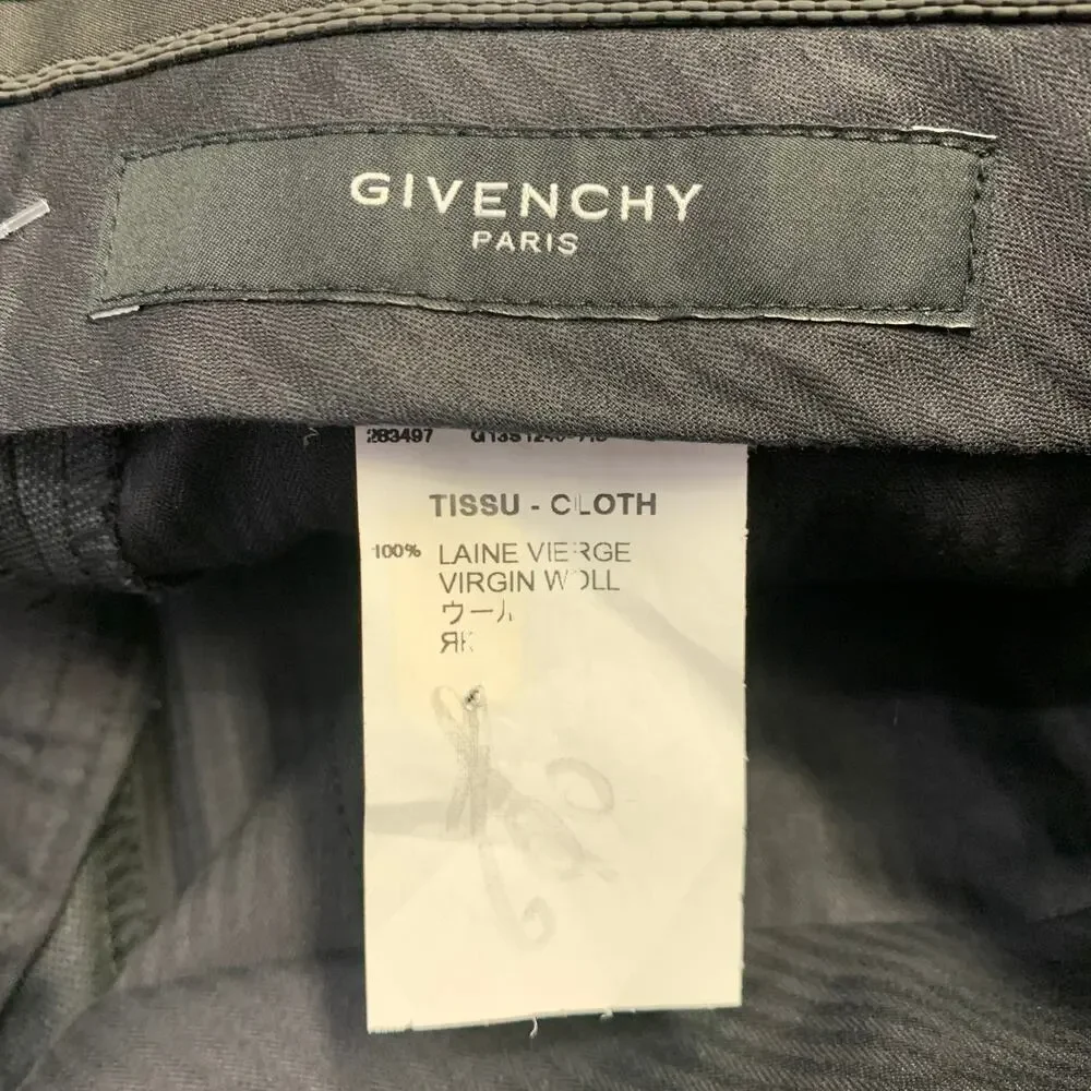 GIVENCHY Size 30 Charcoal Grey Wool Tapered Zip Fly Dress Pants